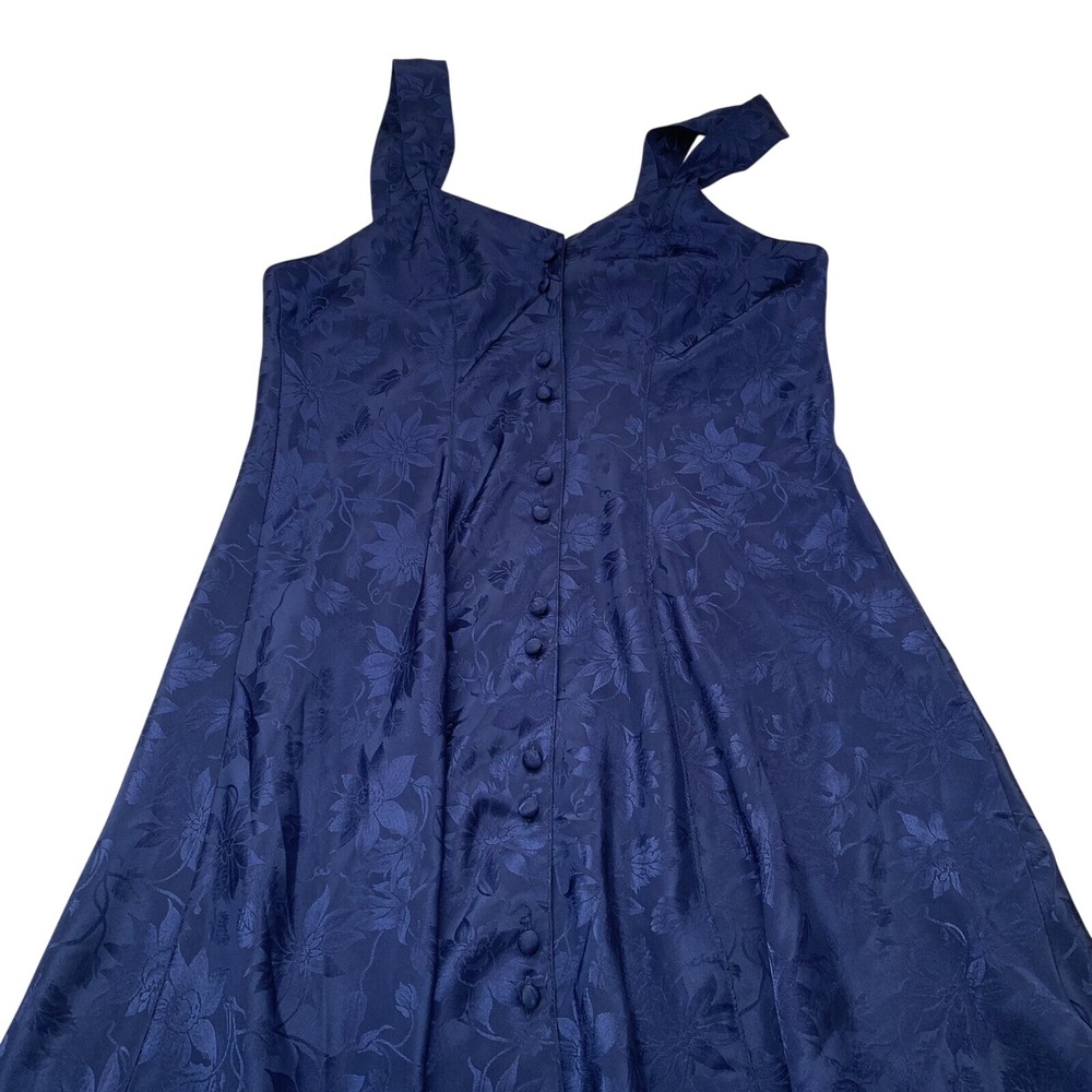 Erika Taylor Babydoll Button Front Chemise Medium‎ Nightie Blue Sleeveless Short